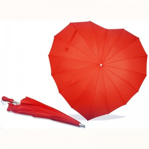 Herzförmiger manueller offener Regenschirm Aluminiumschaftregenschirm