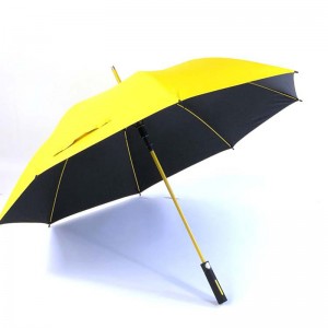 Kundenspezifischer bunter Fiberglasrahmen langer Griff-gerader winddichter Golf-Regenschirm
