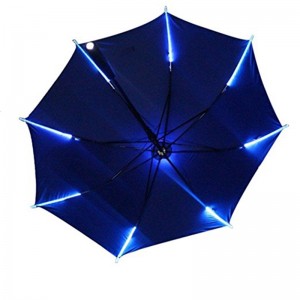 LED-Rippen und LED-Stiel mit Regenschirm und Kunststoffgriff