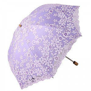 2019 stellt Sonnenschirm-Schirm mit 3-fach Schirm und Holzgriff her
